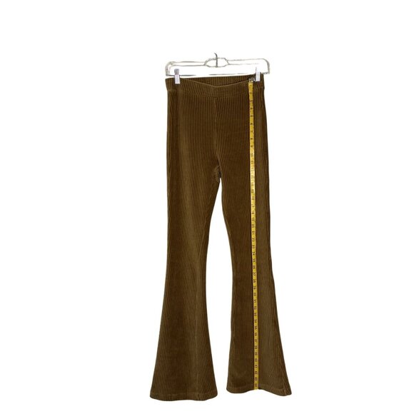 Aerie Golden Brown Corduroy Flare Pants S Long High Waisted Stretchy Comfortable - Picture 5 of 11
